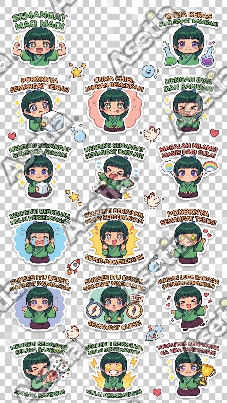 Paket Stiker chibi Anime Pharmacist diary 